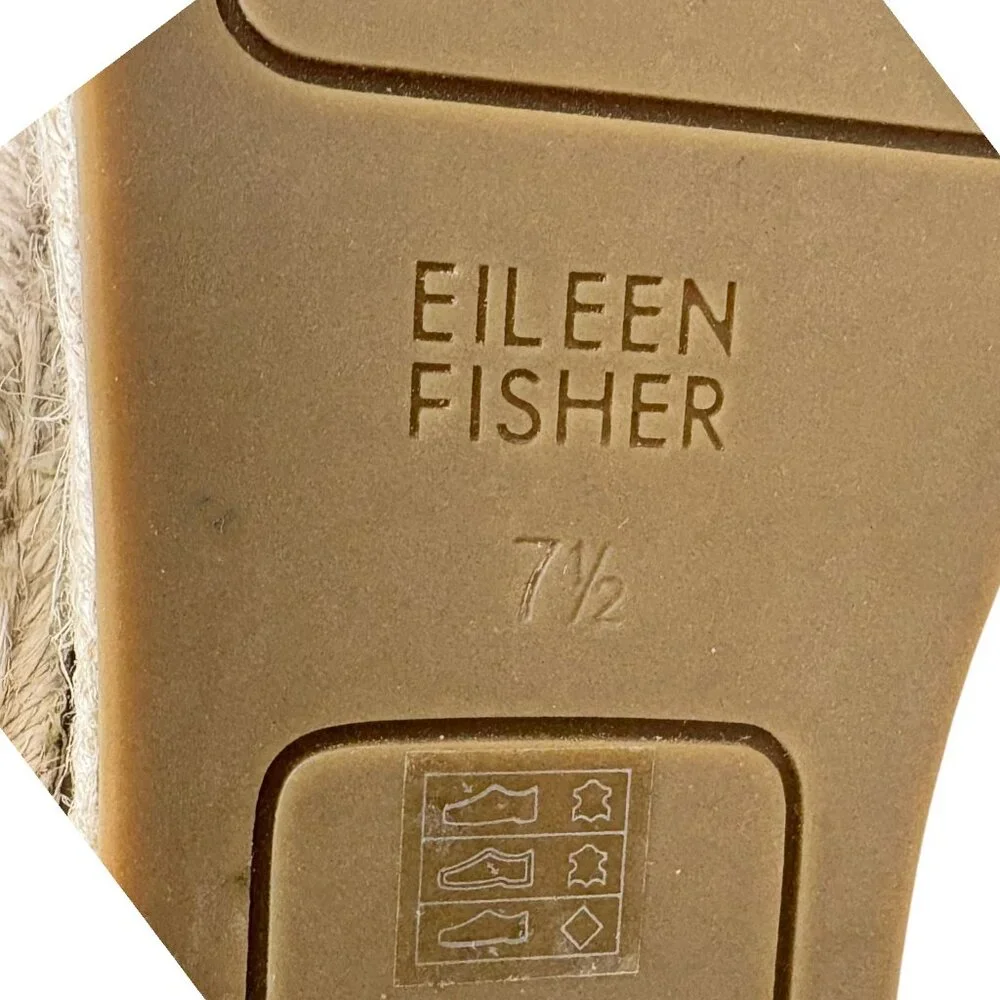 EILEEN FISHER Tan‎ Coy Leather Espadrille Skimmer Flats NWOB